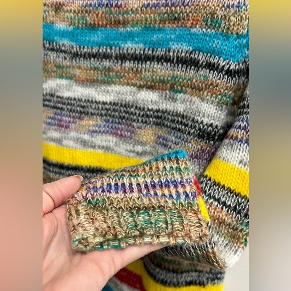 MISSLOOK Womens Colorful Striped Knit Open Cardigan Sz. M - Picture 6 of 7